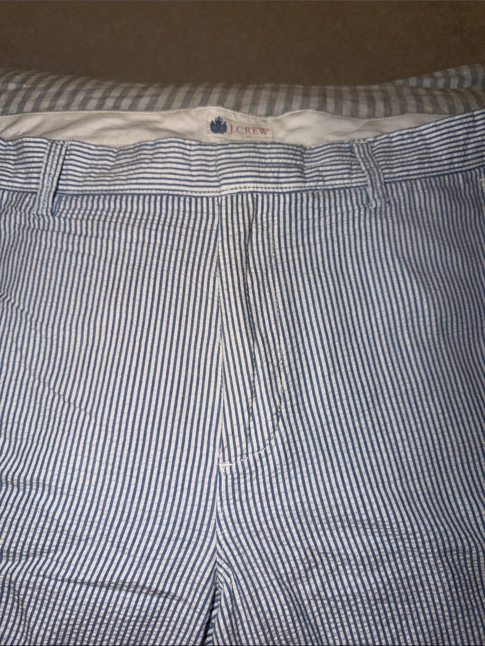 J. Crew Blue and White Striped Seersucker Shorts